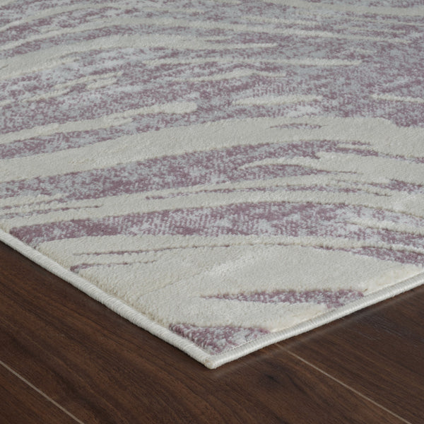 Homeroots 8' X 11' Beige And Purple Abstract Distressed Area Rug  Polypropylene 558835