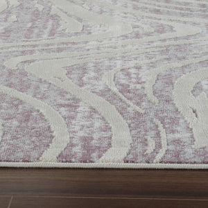 Homeroots 8' X 11' Beige And Purple Abstract Distressed Area Rug  Polypropylene 558835