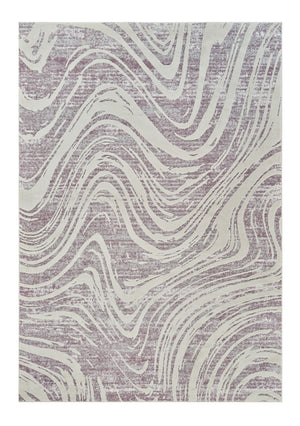 Homeroots 8' X 11' Beige And Purple Abstract Distressed Area Rug  Polypropylene 558835