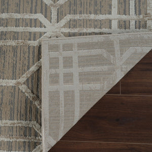 HomeRoots 4' Beige and Brown Abstract Distressed Area Rug - Modern, Durable, Easy-Care Design for Any Room 4' X 6' 558836
