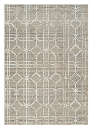HomeRoots 4' Beige and Brown Abstract Distressed Area Rug - Modern, Durable, Easy-Care Design for Any Room 4' X 6' 558836