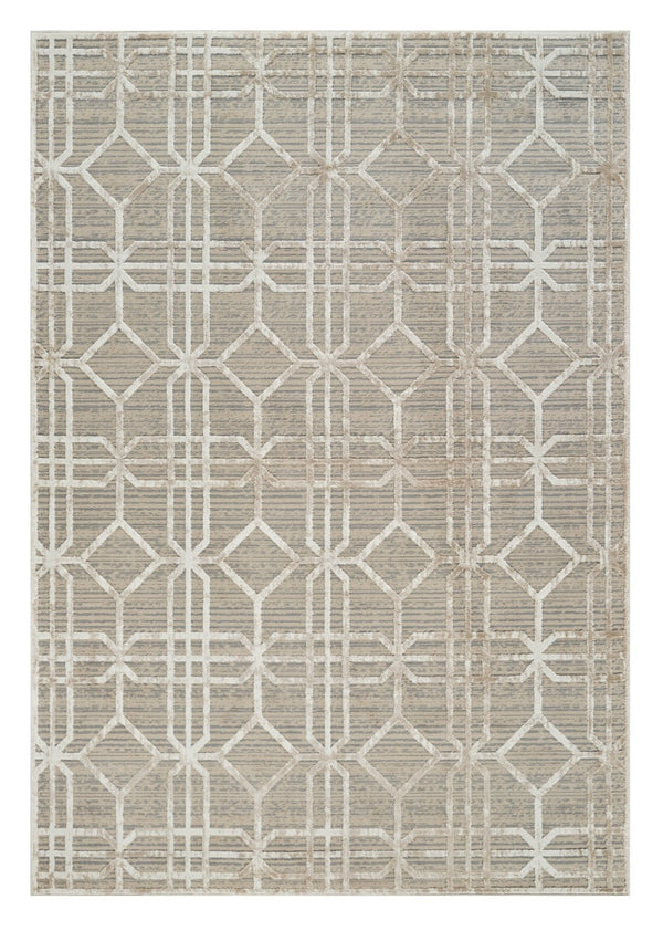 HomeRoots 4' Beige and Brown Abstract Distressed Area Rug - Modern, Durable, Easy-Care Design for Any Room 4' X 6' 558836