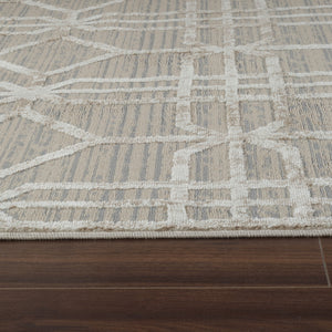Homeroots 5' X 8' Beige And Brown Abstract Distressed Area Rug  Polypropylene 558837