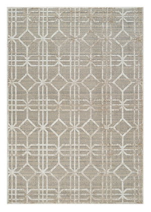 Homeroots 5' X 8' Beige And Brown Abstract Distressed Area Rug  Polypropylene 558837