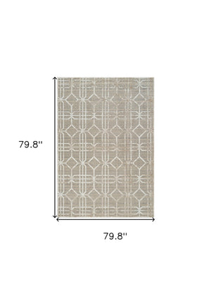 Homeroots 7' X 10' Beige And Brown Abstract Distressed Area Rug  Polypropylene 558838