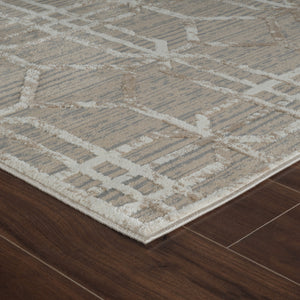 Homeroots 7' X 10' Beige And Brown Abstract Distressed Area Rug  Polypropylene 558838