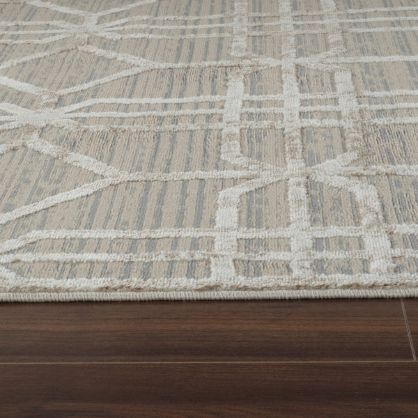 Homeroots 7' X 10' Beige And Brown Abstract Distressed Area Rug  Polypropylene 558838