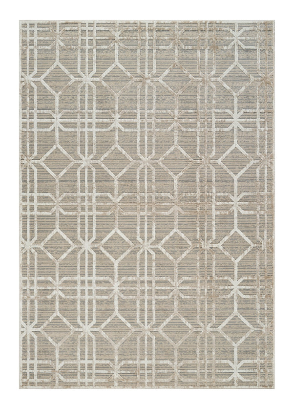 Homeroots 7' X 10' Beige And Brown Abstract Distressed Area Rug  Polypropylene 558838