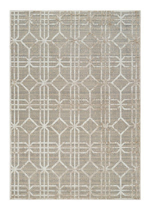 HomeRoots 4' Beige and Brown Abstract Distressed Area Rug - Modern, Durable, Easy-Care Design for Any Room 8' X 11' 558839