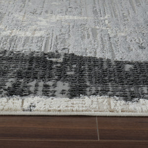 Homeroots 8' X 11' Beige And Black Abstract Distressed Area Rug  Polypropylene 558843