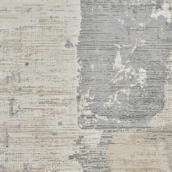 HomeRoots 4' Gray and Cream Abstract Distressed Area Rug - Modern Design for Any Space, Easy Care & Stylish Charm 4' X 6' 558844