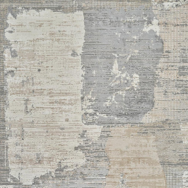 HomeRoots 4' Gray and Cream Abstract Distressed Area Rug - Modern Design for Any Space, Easy Care & Stylish Charm 4' X 6' 558844