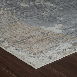 HomeRoots 4' Gray and Cream Abstract Distressed Area Rug - Modern Design for Any Space, Easy Care & Stylish Charm 4' X 6' 558844