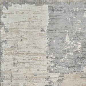 HomeRoots 4' Gray and Cream Abstract Distressed Area Rug - Modern Design for Any Space, Easy Care & Stylish Charm 5' X 8' 558845
