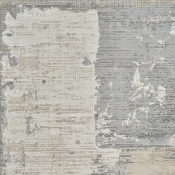 HomeRoots 4' Gray and Cream Abstract Distressed Area Rug - Modern Design for Any Space, Easy Care & Stylish Charm 5' X 8' 558845