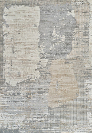 HomeRoots 4' Gray and Cream Abstract Distressed Area Rug - Modern Design for Any Space, Easy Care & Stylish Charm 5' X 8' 558845