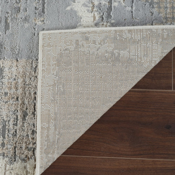 HomeRoots 4' Gray and Cream Abstract Distressed Area Rug - Modern Design for Any Space, Easy Care & Stylish Charm 5' X 8' 558845