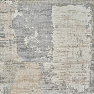 HomeRoots 4' Gray and Cream Abstract Distressed Area Rug - Modern Design for Any Space, Easy Care & Stylish Charm 7' X 10' 558846