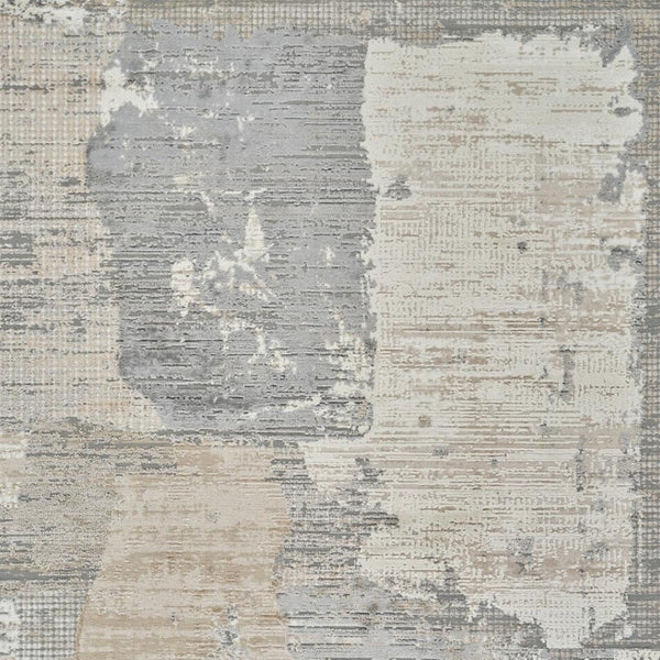 HomeRoots 4' Gray and Cream Abstract Distressed Area Rug - Modern Design for Any Space, Easy Care & Stylish Charm 7' X 10' 558846