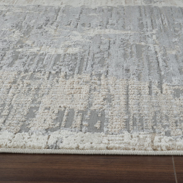 Homeroots 7' X 10' Gray And Cream Abstract Distressed Area Rug  Polypropylene 558846
