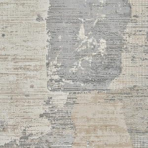 HomeRoots 4' Gray and Cream Abstract Distressed Area Rug - Modern Design for Any Space, Easy Care & Stylish Charm 8' X 11' 558847