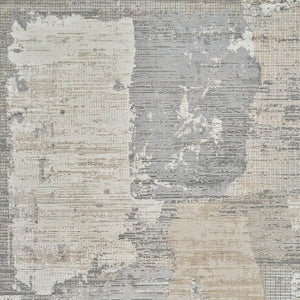 HomeRoots 4' Gray and Cream Abstract Distressed Area Rug - Modern Design for Any Space, Easy Care & Stylish Charm 8' X 11' 558847