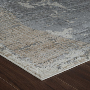 Homeroots 8' X 11' Cream And Beige Abstract Distressed Area Rug  Polypropylene 558847