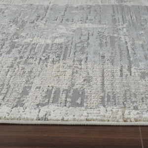 Homeroots 8' X 11' Cream And Beige Abstract Distressed Area Rug  Polypropylene 558847