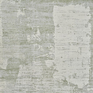 HomeRoots 4' Beige and Green Abstract Distressed Area Rug - Stylish, Stain-Resistant Design for Home Spaces 4' X 6' 558848