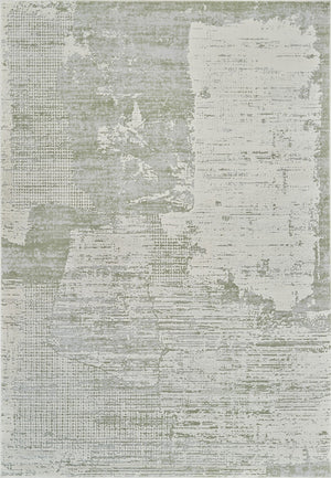 HomeRoots 4' Beige and Green Abstract Distressed Area Rug - Stylish, Stain-Resistant Design for Home Spaces 4' X 6' 558848