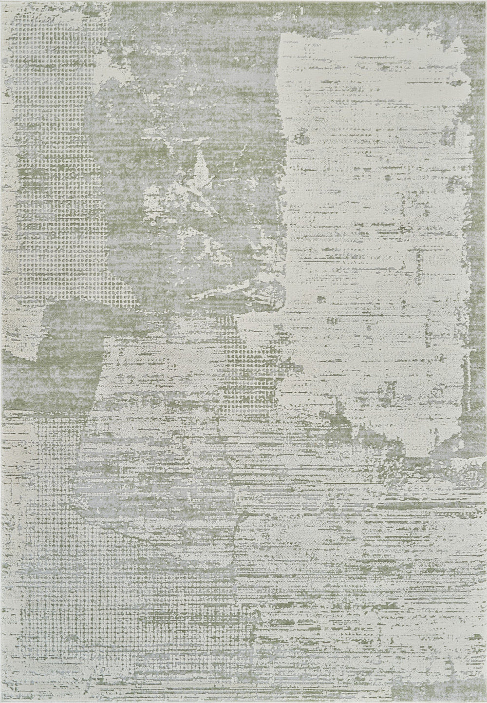Homeroots 5' X 8' Beige And Green Abstract Distressed Area Rug  Polypropylene 558849