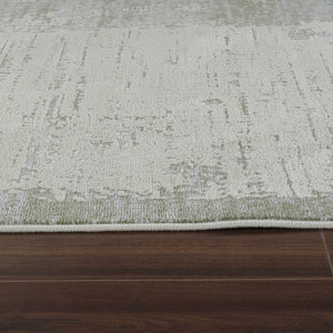 Homeroots 5' X 8' Beige And Green Abstract Distressed Area Rug  Polypropylene 558849