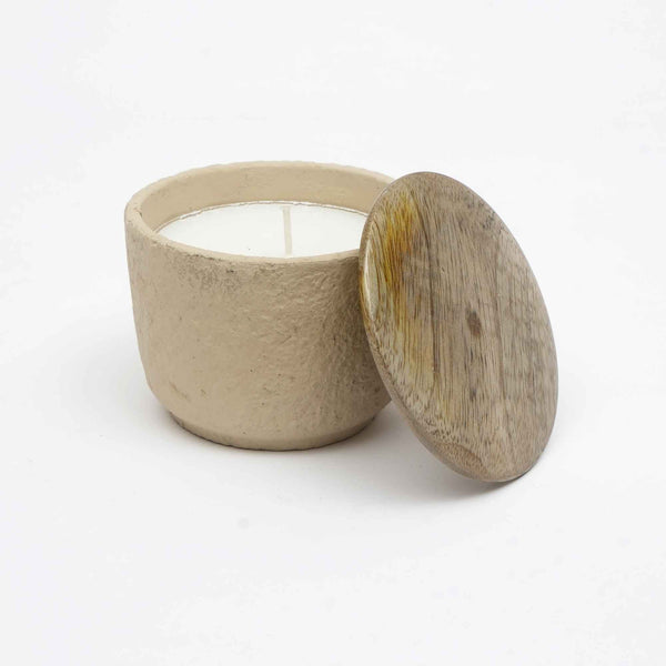 English Elm Jar Candle Eco-Friendly Ecomix With Wooden Lid - Handcrafted Mimosa Scent, 7Oz For Relaxation & Décor B346P369774