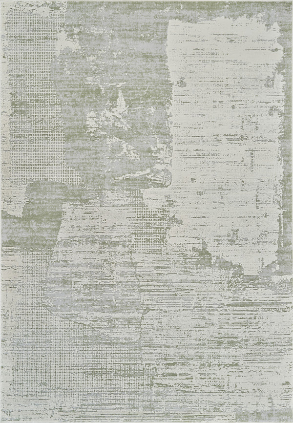 Homeroots 7' X 10' Beige And Green Abstract Distressed Area Rug  Polypropylene 558850