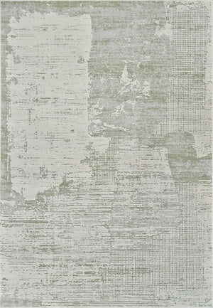 HomeRoots 4' Beige and Green Abstract Distressed Area Rug - Stylish, Stain-Resistant Design for Home Spaces 7' X 10' 558850