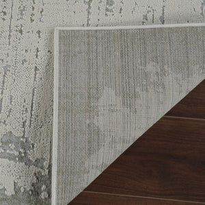 Homeroots 8' X 11' Beige And Green Abstract Distressed Area Rug  Polypropylene 558851