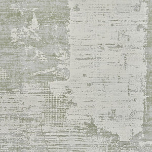 HomeRoots 4' Beige and Green Abstract Distressed Area Rug - Stylish, Stain-Resistant Design for Home Spaces 8' X 11' 558851