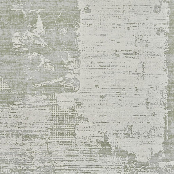 HomeRoots 4' Beige and Green Abstract Distressed Area Rug - Stylish, Stain-Resistant Design for Home Spaces 8' X 11' 558851