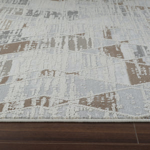 Homeroots 5' X 8' Beige And Brown Abstract Distressed Area Rug  Polypropylene 558853