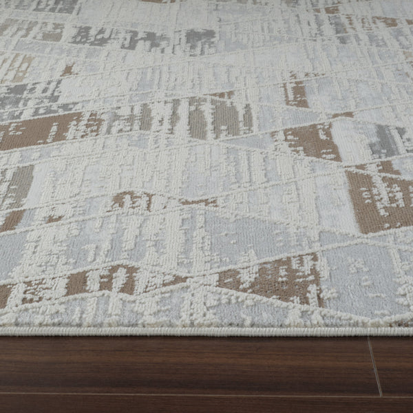 Homeroots 5' X 8' Beige And Brown Abstract Distressed Area Rug  Polypropylene 558853