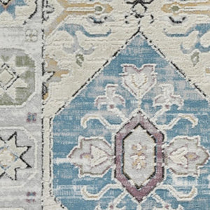 HomeRoots 4' Abstract Distressed Beige and Gray Area Rug - Modern, Soft, Stain-Resistant Design for Cozy Homes 5' X 8' 558857