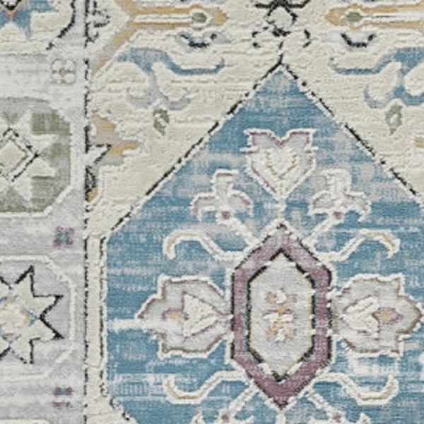 HomeRoots 4' Abstract Distressed Beige and Gray Area Rug - Modern, Soft, Stain-Resistant Design for Cozy Homes 5' X 8' 558857