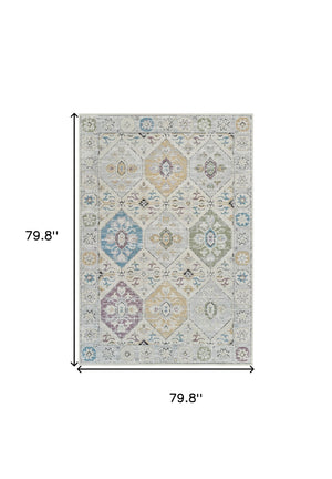 Homeroots 7' X 10' Beige And Gray Abstract Distressed Area Rug  Polypropylene 558858