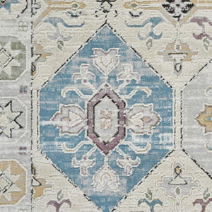 HomeRoots 4' Abstract Distressed Beige and Gray Area Rug - Modern, Soft, Stain-Resistant Design for Cozy Homes 8' X 11' 558859