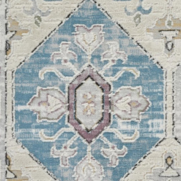 HomeRoots 4' Abstract Distressed Beige and Gray Area Rug - Modern, Soft, Stain-Resistant Design for Cozy Homes 8' X 11' 558859