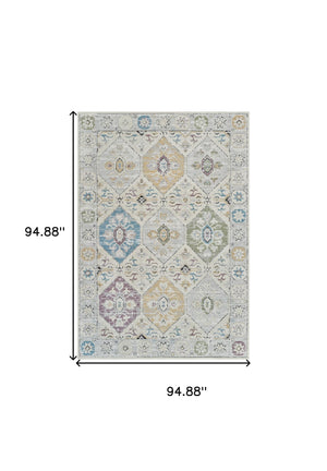 Homeroots 8' X 11' Beige And Gray Abstract Distressed Area Rug  Polypropylene 558859