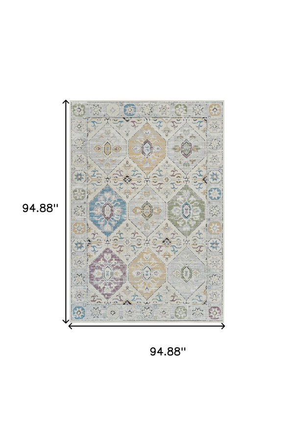 Homeroots 8' X 11' Beige And Gray Abstract Distressed Area Rug  Polypropylene 558859