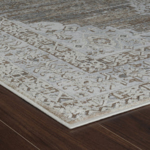 HomeRoots 4' Modern Beige and Brown Abstract Distressed Area Rug – Versatile, Stylish, Easy Care for Any Room 4' X 6' 558860
