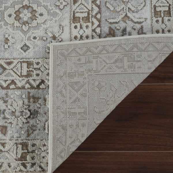 HomeRoots 4' Modern Beige and Brown Abstract Distressed Area Rug – Versatile, Stylish, Easy Care for Any Room 4' X 6' 558860