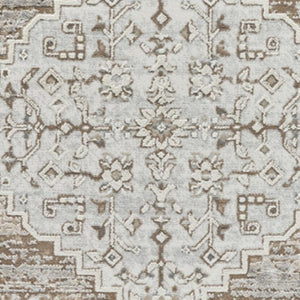 HomeRoots 4' Modern Beige and Brown Abstract Distressed Area Rug – Versatile, Stylish, Easy Care for Any Room 4' X 6' 558860